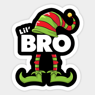 Lil' Bro Elf Funny Matching Christmas Costume Family Sticker